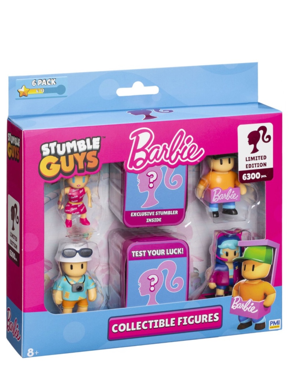 Barbie Stumble Guys Collectible Figures - Pink & Blue Packaging Set